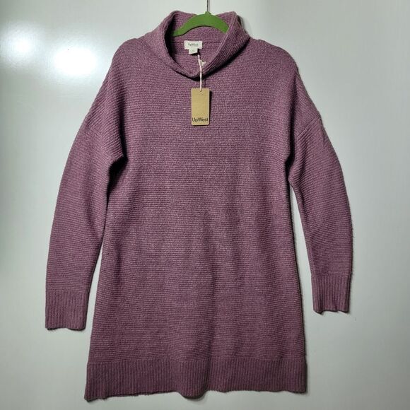 NEW M UPWEST SWEATER DRESS PURPLE TURTLENECK COWL TUNIC MEDIUM NWT - Picture 5 of 8